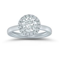 Halo engagement ring with 1/8 ctw. diamonds