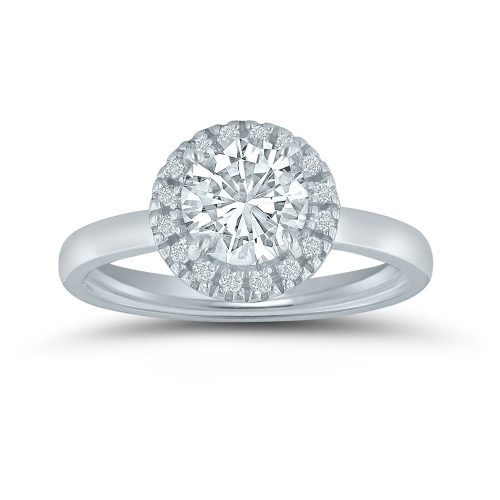 Halo engagement ring with 1/8 ctw. diamonds