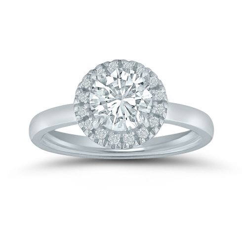 Halo engagement ring with 1/8 ctw. diamonds
