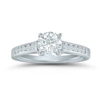 Semi-mount engagement ring with 1/5 ctw. round diamonds