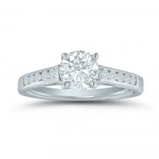 Semi-mount engagement ring with 1/5 ctw. round diamonds