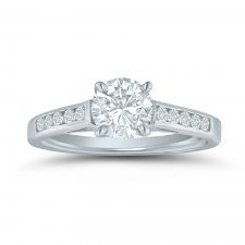 Semi-mount engagement ring with 1/5 ctw. round diamonds