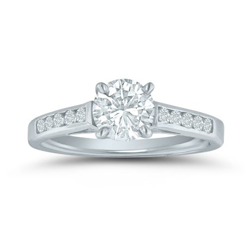 Semi-mount engagement ring with 1/5 ctw. round diamonds