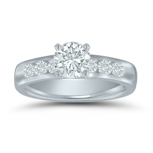 Semi-mount engagement ring ED70752 with 1/2 ctw. round diamonds