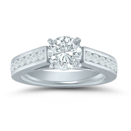 Semi-mount engagement ring ED70854 with 1/2 ctw. round diamonds