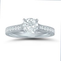 Semi-mount engagement ring ED70881 with1/3 ctw. round diamonds