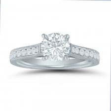 Semi-mount engagement ring ED70881 with1/3 ctw. round diamonds