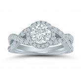 Semi-mount engagement ring ED71044 with1/2 ctw. round diamonds