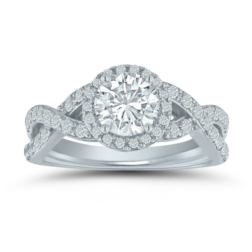 Semi-mount engagement ring ED71044 with1/2 ctw. round diamonds