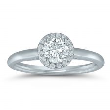 Semi-mount halo engagement ring ED71072 with 1/8 ctw. round diamonds