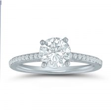 Semi-mount engagement ring ED75003 with 1/10 ctw. round diamonds