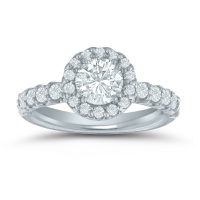 Semi-mount halo engagement ring ED75995 with diamonds