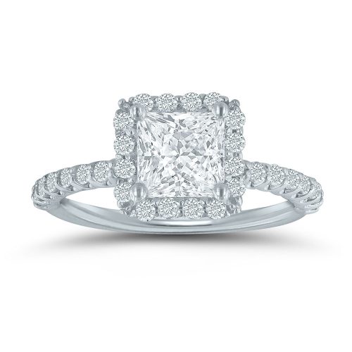 Semi-mount halo engagement ring ED77828 with 1/2 ctw. round diamonds