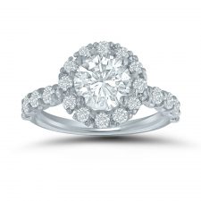 Semi-mount halo engagement ring ED77833 with 7/8 ctw. round diamonds