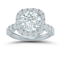 Semi-mount halo engagement ring ED77836 with 1 1/3 ctw. round diamonds