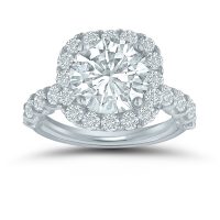 Semi-mount halo engagement ring ED77836 with 1 1/3 ctw. round diamonds