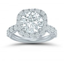 Semi-mount halo engagement ring ED77836 with 1 1/3 ctw. round diamonds