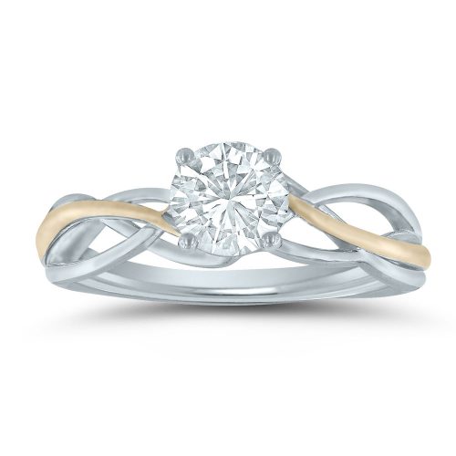 Two-tone semi-mount engagement ring ET76766