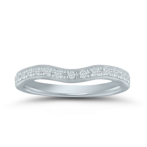 LD70856 ladies wedding band with 1/6 ctw.diamonds