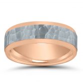 Lieberfarb hammered men's two-tone wedding band