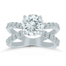 Custom criss-cross diamond engagement ring