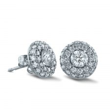 Custom halo earring with diamonds