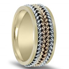 Custom made gold braided wedding band