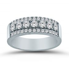 Custom made diamond band with a triple row of diamonds